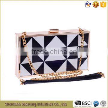 Fashion Acrylic Evening Bag with Chain Shoulder Strap