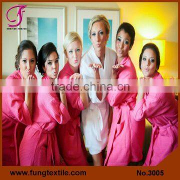 3005 Customized OEM Wedding Party Robes, Cotton Waffle Robes