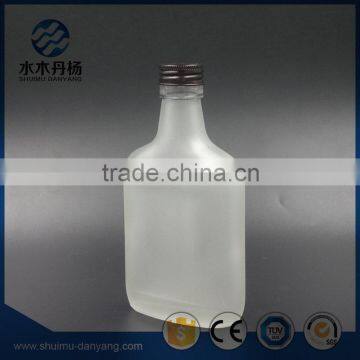 High quality 200ml frosted flat glass wine bottle