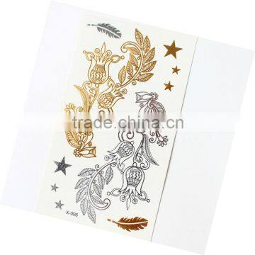 Jewelry Style Top Seller Temporary Metallic Tattoo Sticker for Wholesale