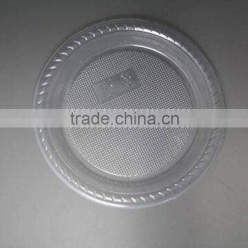 7 inch disposable clear round shape PS plastic plate