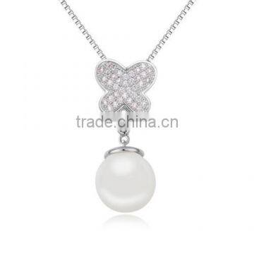 2015 New arrive nickel and lead free cz pearl necklace