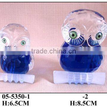 (05-5349)crystal craft glass owls decoration