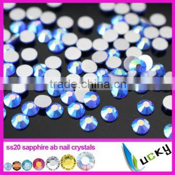 Wholesale sapphire ab rhinestones ss20 new color nail crystals non hotfix flat foiled back strass                        
                                                Quality Choice