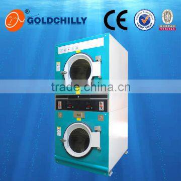 Promotional commercial laundry Gas coin operated stackable dryers 8 kg fast dryers front load