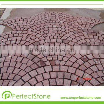 Red porphyry stone paving square pattern 30x30cm (good quality)