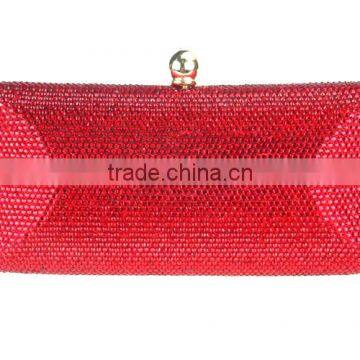 Red Stone Evening Bag Elegant Rhinestone Clutches Party Stone Evenign Bag