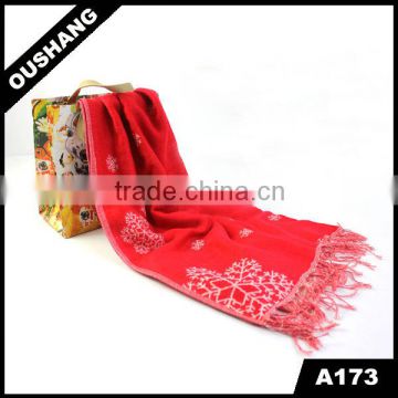 A173 Red Snow Scarves For Luky And Happiness chiffon pashmina