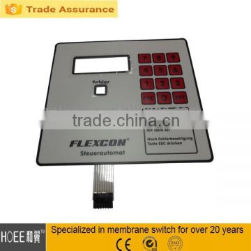 China Custom Touch screen film electronics rubber and film numeric keypad switch with Indicator status hole/window