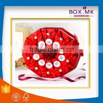 2016 Custom Fashion Design High Quality Newest Pink Paper Wedding Favor Box photo-5