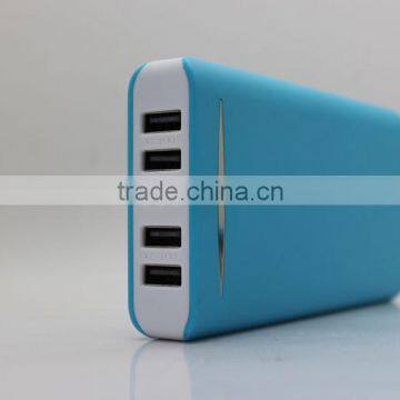 Long trip tool for mobile phone 20000mah 4 USB long lasting high capacity power bank