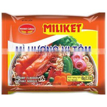 Miliket Instant Noodles Shrimp Flavour - 24packs x 65g