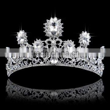 Glittery Crystal Tiaras Full Diamante Princess Cutting Crown Head Jewelry Bridal Hair Accessories