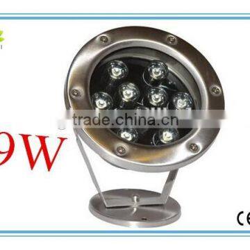 Stainless steel 9w underwater led battery lights