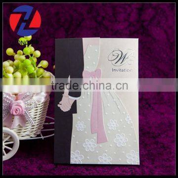 2015 new arrived wholesale unique hot stamping embossing elegant invitation envelope