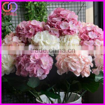 cheap wholesale latex coated silk bouquet artificial white hydrangea flower for wedding