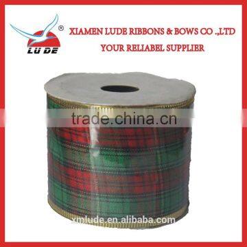 Hot Sale Silver Wired Edge Christmas Gift Ribbon