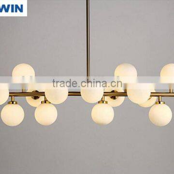 Model New Pendant Lamps Hotel Lobby Opal Glass Chandelier Lights photo-3