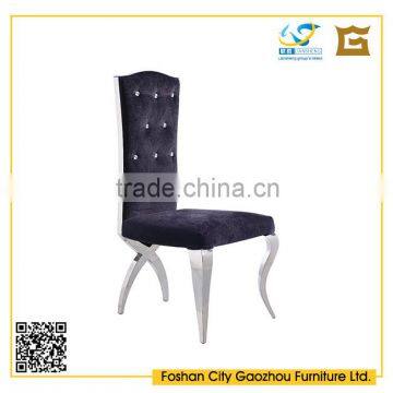 Luxury purple banquet chair button tufted suede fabric dining chair