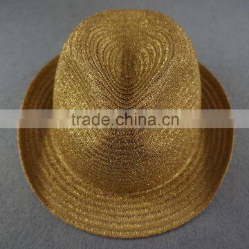 unisex cheap party fashion paper straw jazz fedora top hats