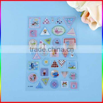 Full color Printing Die cut Hologram Epoxy PVC sticker for Children