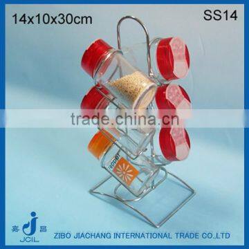 Oval Shape Glass Condiment Holder Rack