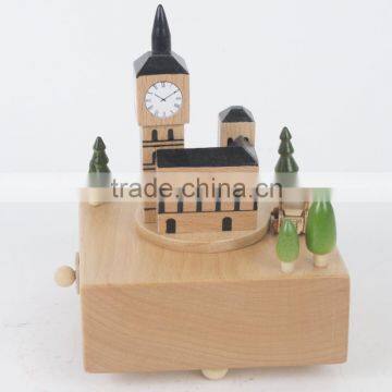 London's Big Ben Moving Wooden Nature Gift Musical Box