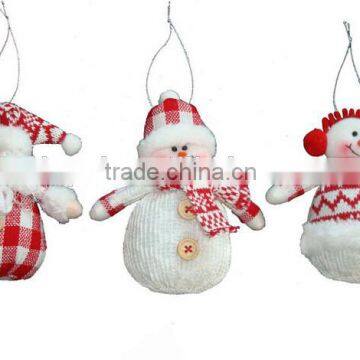 Christmas Tree Decoration Red and White Snowman Hanging photo-3