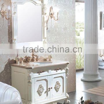 waterproof bathroom white furniture/ natural marble vanity tops WTS338