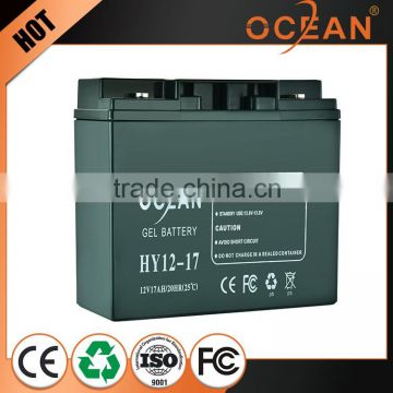 Certification 12V superior 17ah new style battery rechargeable