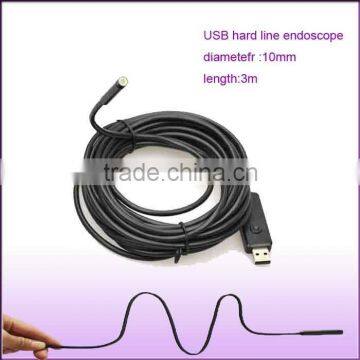 Portable diameter10mm Cable length3m Waterproof snake hard wire driver usb endoscope camera