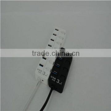 Fashion design 4 Ports USB3.0 7 ports HUB with switch button