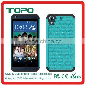 Shockproof Dual Layer Silicone PC Hard Case Studded Diamond Hybrid Case For HTC Desire 626 photo-6