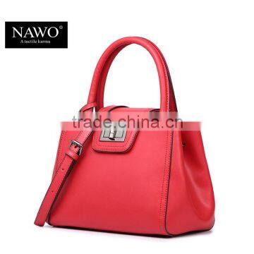 macrame genuine leather lady handbag tote bag high quality red