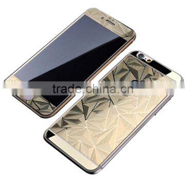 3D Diamound Tempered Glass Stickers for Iphone 5, 9H Golden Color Tempered Glass Screeen Protector