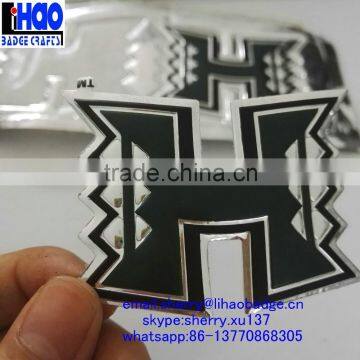 3D soft label PVC car label chrome custom car sticker,Metallic logo sticker