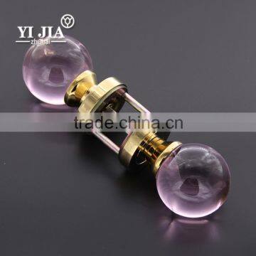 Zinc Alloy Pink Round Glass Pull Knob Door Lock photo-6