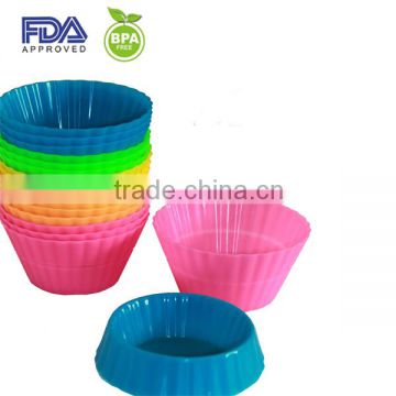 Wholesale food grade microwave oven safe cups non-stick heart cube square shaped silicone cake mould