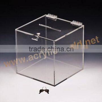 High Quality Clear Acrylic Ballot Box/Acrylic Ballot Box Jumbo Deluxe/ acrylic donation box Full Page Header