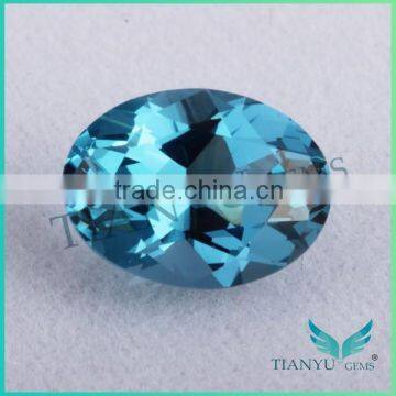 Wuzhou hotsale AAA garde 120# oval zircon blue spinel gemstone