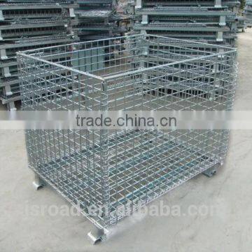 Industrial Warehouse Customzied Steel Wire Mesh Box Cage Metal Bin Storage Container Supplier