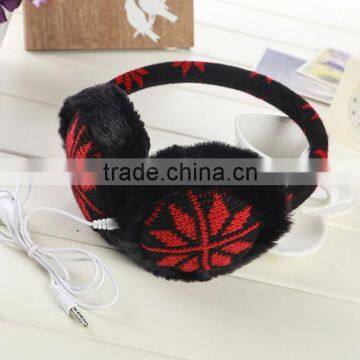 Snowflake Jacquard Design Earphone Earmuffs photo-2