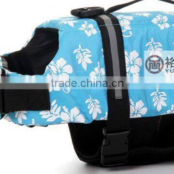 2016 waterproof blue flower dog life jacket,pet shop waterfproof dog vest