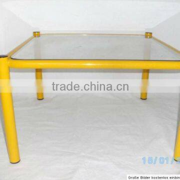 steel frame glass tea table