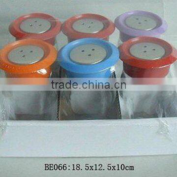 glass jar set with shrink wrap