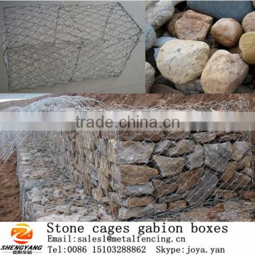 China supplier ASTM A-239 standard river used hot dip galvanized woven hexagonal wire netting baskets stone cages gabion boxes