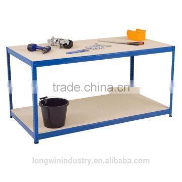 hot sale 2 layer steel workbench with MDF board