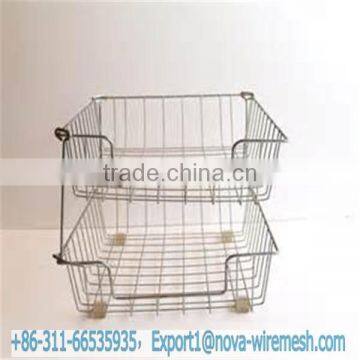 Storage Basket Stacking Wire Mesh Cage photo-3