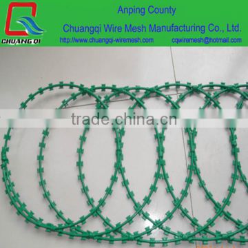 low price BTO - 22 / CBT - 65 barbed wire , concertina razor wire , razor blade barbed wire for school