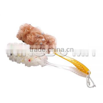 Plastic Long Handle Shower Puff Mesh Sponge